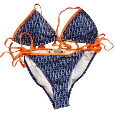 dior bikini blau orange|dior swimwear for women.